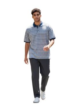 Jos.A.Bank Leadbetter Golf Shirt Men’s M blue white plaid Short Sleeves Cotton